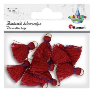 Zawieszki frędzle Titanum Czerwone, 10szt